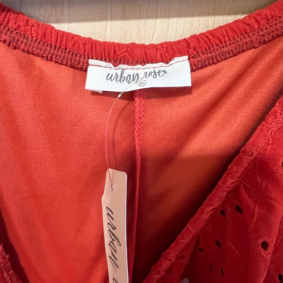 NWT | urban rose - Rust/Burnt Orange Off-Shoulder Ruffle Mini Dress - Picture 4 of 5